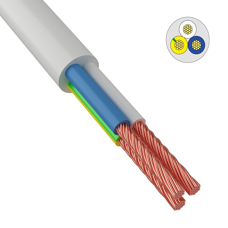 Провод соединительный ПВС 3х2,5 мм² 100 м белый ГОСТ 7399-97